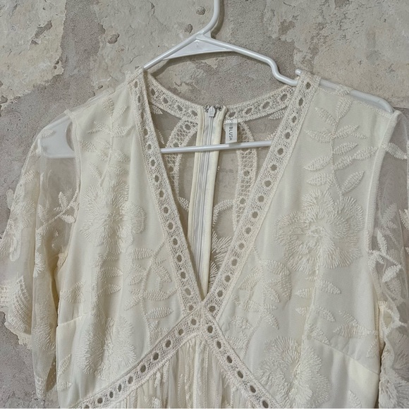 PinkBlush Cream Lace Maternity Maxi Dress - Picture 5 of 9